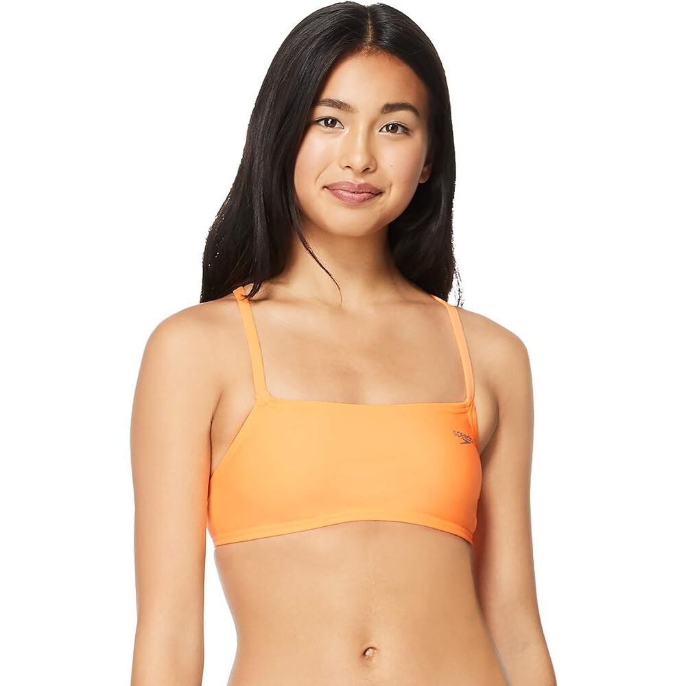 NEW Speedo Women's Swimsuit Top Bikini Strappy Back Demi SMALL